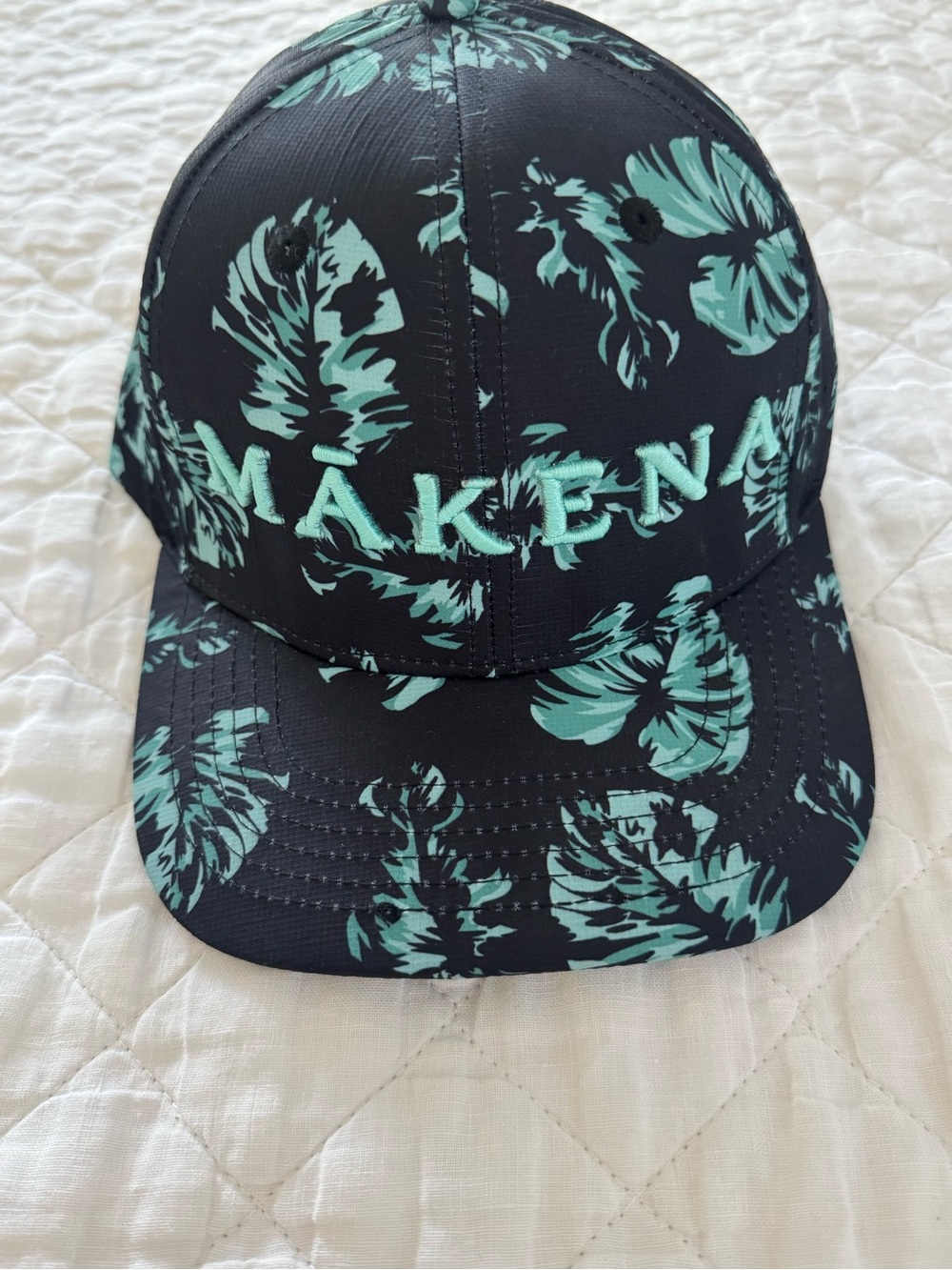 Makena Floral Print Navy & Teal Cap